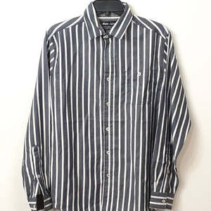 Modern Culture Shirt Size Medium Gray and White‎ Striped Long Sleeve NWT #B14